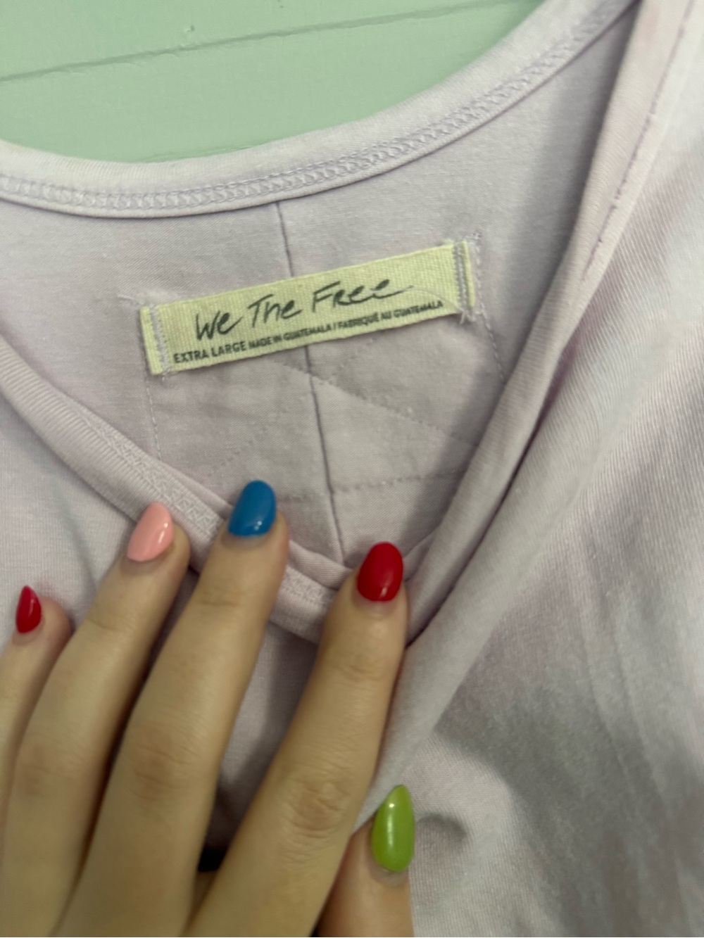 Free People We The Free Long Sleeve Can't Let Go Tee size XL light purple - Picture 10 of 11